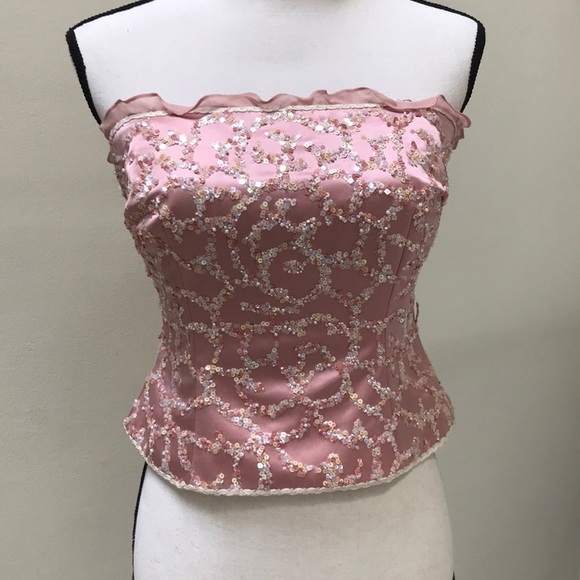 Kay Unger Tops - KAY UNGER New York Silk Pink Off-Shoulder Top with Embelishments Size 2 NWOT